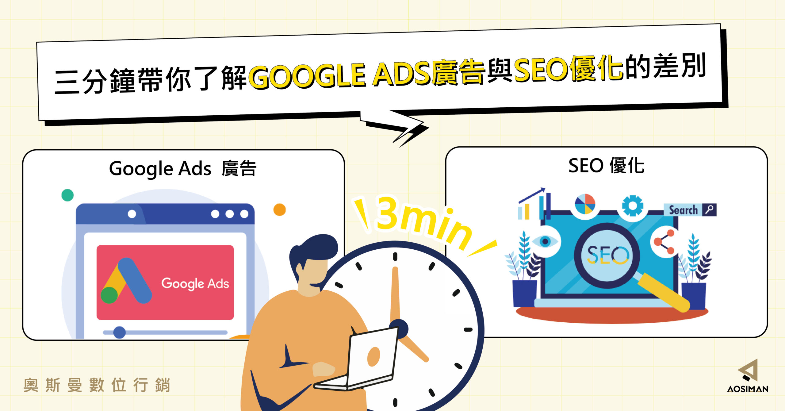 三分鐘帶你了解google ads 與seo優化的差 異